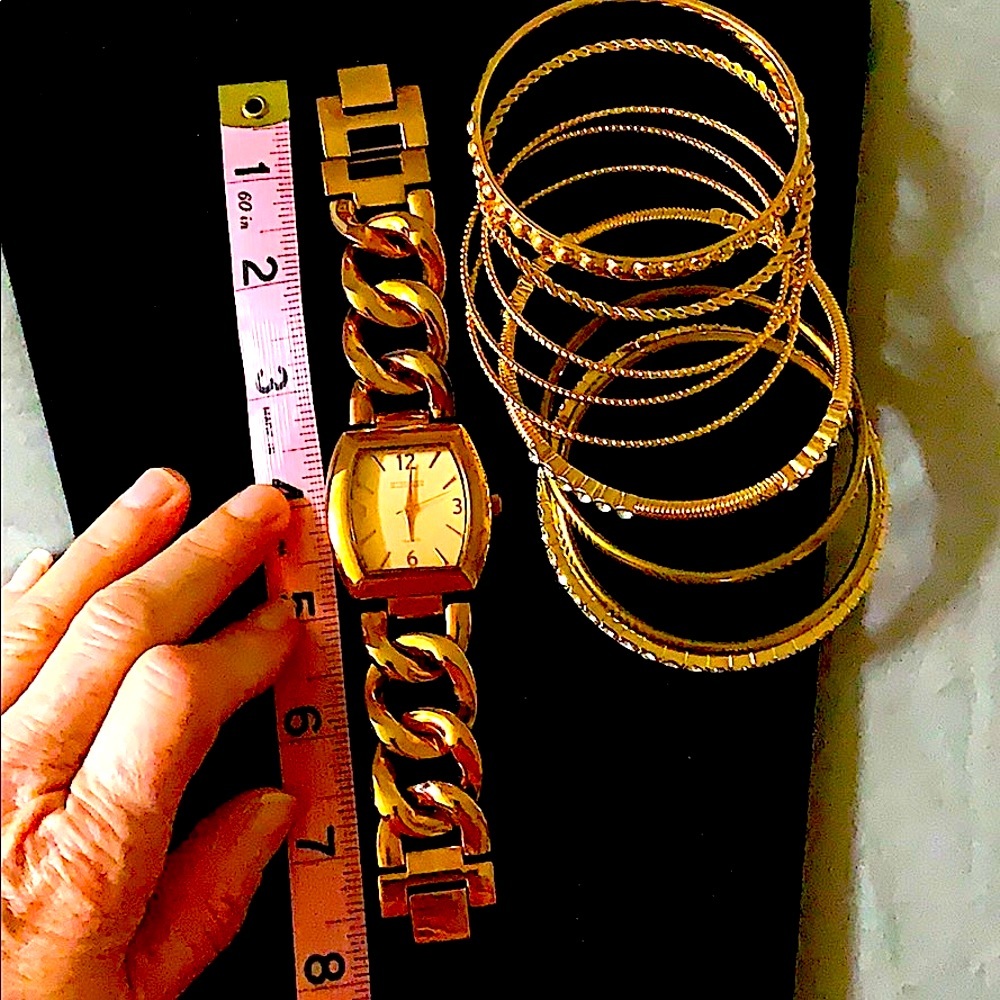 RJ Graziano Watch & 9 Bangle Bracelets, Set  7” - Picture 5 of 14